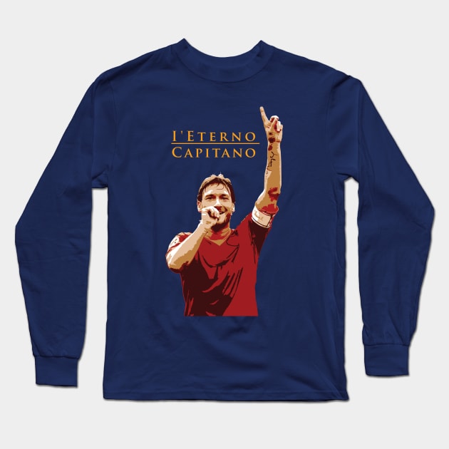 Francesco Totti Illustration Long Sleeve T-Shirt by HenDesignStudio